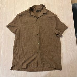 ASOS Design Brown SS Button Down SIZE SMALL